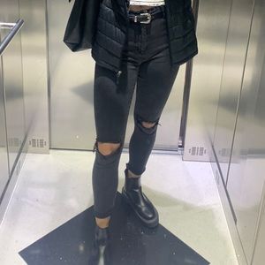 American eagle black high waisted jeggings size 6